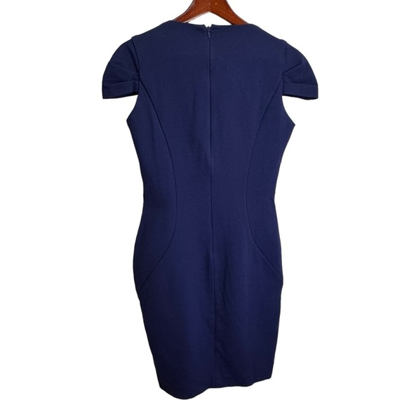Tommy Hilfiger Adriane Dress Cap Sleeve Square Neck Dress Navy Blue Size 10 - Picture 2 of 10